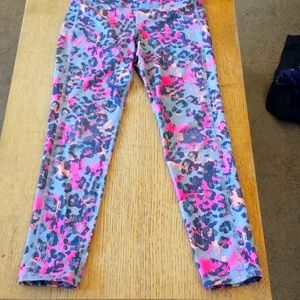 A long pair of pants with cheetah print